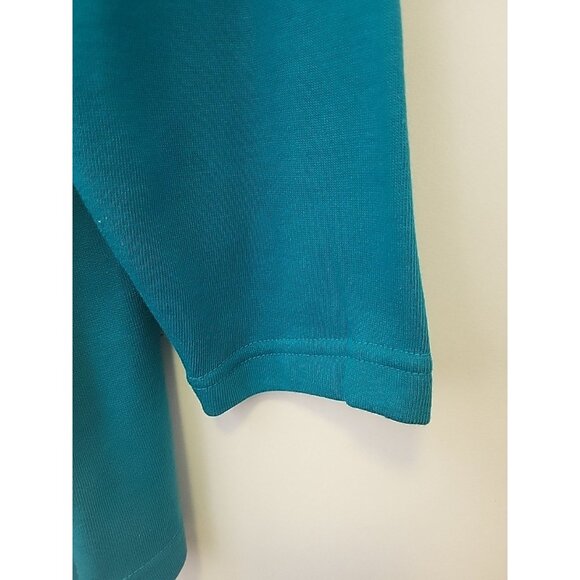 Bob Mackie Sweatshirt Top Crew Neck Embroidered Mermaid Parasol Teal 2X NWT - Picture 8 of 9